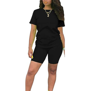 Mono corto ajustado de manga corta para mujer, estilo casual con bloques de color, ropa de verano al por mayor - Product Image 6