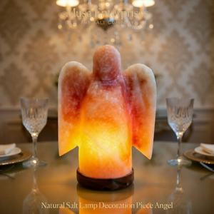 Lámpara de Sal Rosa del Himalaya Natural, Hecha a Mano, Portátil, Decorativa con Forma de Ángel, Luz Nocturna de Cristal, Purificadora de Aire, Energía Curativa para el Hogar - Product Image 3