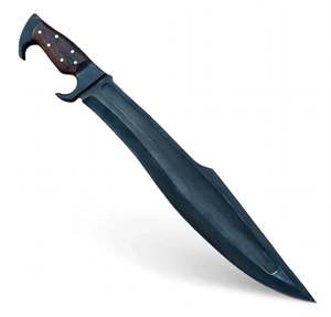 Couteau utilitaire artisanal en acier à haute teneur en carbone, finition oxyde noir, lame droite avec manche en noyer, OEM - Product Image 2