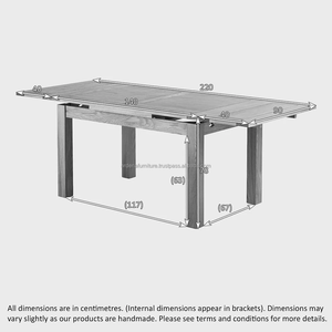 Juego de Mesa de Comedor Rectangular Extensible de Madera Resistente, Diseño Contemporáneo para Hogar, Apartamento, Casa de Campo, Hospital, Parque, Hotel, Villa - Product Image 4