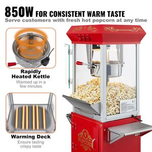 Macchina per Popcorn da 850W, 8 Once, 48 Tazze per Ciclo, Nuova Condizione, Pentola Temperata - Product Image 4