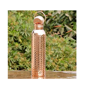 Bouteille d'eau en cuivre martelé couleur or rose, qualité supérieure, 100 % cuivre pur, anti-fuite, meilleure vente - Product Image 4