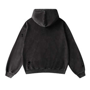 Sweat à capuche pour homme 100% coton écologique, coupe ample, effet délavé, imprimé numérique, streetwear décontracté d'hiver - Product Image 2