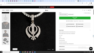 Collier pendentif Khanda sikh Hip Hop Iced Out pour hommes, en argent sterling 925, avec chaîne tennis en moissanite et diamants, 6,50 mm - Product Image 6