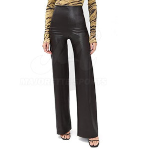Pantalones de cuero genuino hechos a medida para mujer con logotipo personalizado, diseño único, precio al por mayor. - Product Image 3