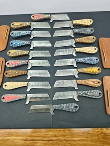 Lote al por mayor de 20 cuchillos de vaquero de acero de Damasco con mangos de madera Pakka, espiga completa, hojas fijas de 7 pulgadas, cuchillo de ranchero - Product Image 1