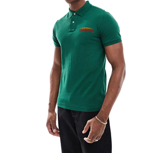 Polo de golf en tricot brodé sur mesure pour hommes, coton de haute qualité, manches courtes, respirant, vêtements de sport décontractés - Product Image 4