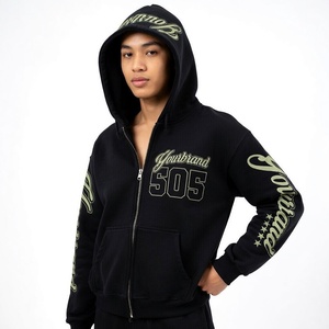 Sudadera con capucha extragrande personalizada con logo impreso, de algodón 100% grueso, transpirable, ecológica, estilo streetwear, unisex. - Product Image 4