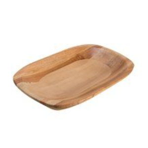 Assiette élégante en bois, plateau de service rectangulaire, couleur unie, design minimaliste fait main, finition polie, vaisselle et assiettes - Product Image 5