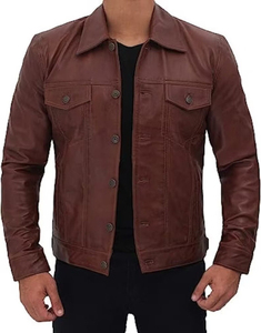 Veste en cuir d'agneau pour homme de haute qualité, style motard, couleur et logo personnalisés, 100% cuir véritable, coupe-vent et écologique - Product Image 6