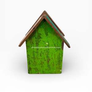 Fournitures de jardin artisanales, décoration intérieure, pots de fleurs / plantes avec design maison, bois de bateau recyclé, couleur originale, vente en gros - Product Image 1