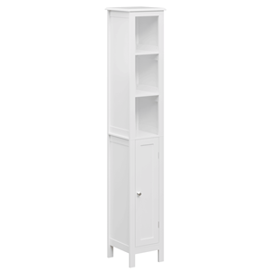 Armadio da Bagno Autoportante Alto 170 cm con 1 Anta Anti-Ribaltamento e Ripiani Regolabili, Scomparti Aperti - per Ospedali - Product Image 4