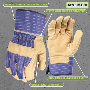 Gants de travail en cuir de vachette grainé de haute qualité, résistants à la chaleur, pour la sécurité industrielle, le travail de la construction, le jardinage et les tâches domestiques - Product Image 5