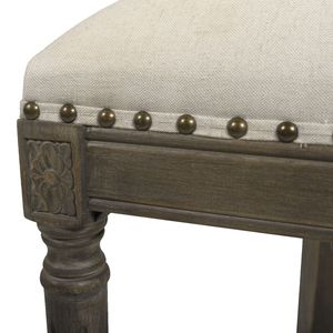 Parigi 26.5 stile fattoria altezza bancone sgabello da Bar con schienale Beige chiaro lino - Product Image 6