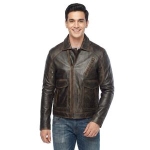 Veste en cuir élégante pour homme, best-seller, disponible en différentes couleurs, au meilleur prix. - Product Image 5