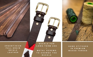 Ceinture Polo en Laiton de Haute Qualité à Design Géométrique Premium pour Hommes et Femmes, Ceinture Faite Main Style Argentine, OEM - Product Image 3