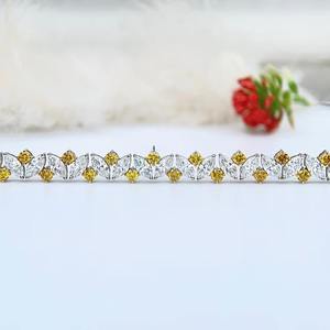 RAMDUT IMPEX RD-MTB42 Trendy Silver Plated Moissanite Tennis Bracelet Marquise Cut Leaf Vine Link Sparkling Wedding <b>Gift</b> Unisex - Product Image 2