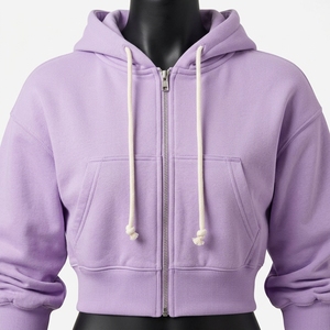 Hoodie court personnalisable pour femme, respirant, 100% coton, écologique, séchage rapide, décontracté - Product Image 5