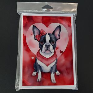 Whimsical Boston Terrier การ์ดอวยพร A7วาเลนไทน์ของฉันแพ็คการ์ดเปล่า8ใบพร้อม5x7ขนาดซองจดหมาย - Product Image 3