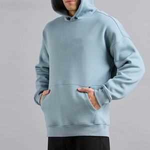 Sweat à capuche minimaliste pour homme en molleton de coton avec poche kangourou, capuche ajustable, style décontracté streetwear, haut de tous les jours - Product Image 6