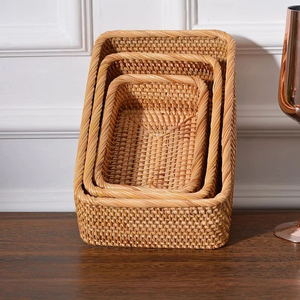 Cesta de Ratán Natural Premium de Moda para Servicio en Restaurantes y Presentación de Comidas, Cestas de Ratán Hechas a Mano Duraderas 2026 - Product Image 2