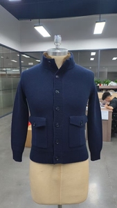 <span class=keywords><strong>Cardigan</strong></span> <span class=keywords><strong>Blu</strong></span> Navy con Chiusura a Cerniera per <span class=keywords><strong>Uomo</strong></span>, Giacca in Maglia con Motivo Vintage e Pelliccia Sintetica, Tasche Applicate, Maglione Caldo Invernale - Product Image 3