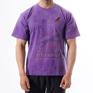 Camiseta de algodón 100% con lavado ácido, nuevo diseño, para hombre, venta al por mayor, ropa de moda, corte holgado, estampada. - Product Image 6