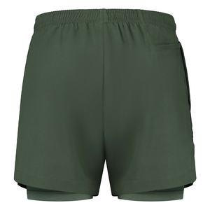Shorts de course pour homme, couleur unie, séchage rapide, taille mi-haute avec poches zippées, style sportif, tissu tricoté 100% polyester - Product Image 4