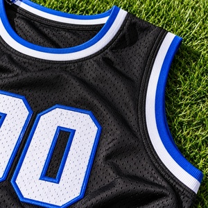 Uniforme de Baloncesto Personalizado, Sublimado, Negro, Azul y Blanco, Conjunto de Pantalones Cortos, Nuevo Estilo, Logotipo Personalizado para Equipos Escolares - Product Image 2