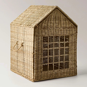 Panier de rangement en rotin fait main en forme de maison, organiseur en osier pour jouets d'enfants, décoration de chambre d'enfant, cadeau, rangement pour la maison - Product Image 1