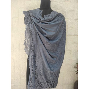 Estola de Lana Fina con Encaje, Chal de Lujo Premium para Mujer, Suave y Cálido, 80% Lana Fina, 20% Seda, Ligero, 70x200 cm - Product Image 2