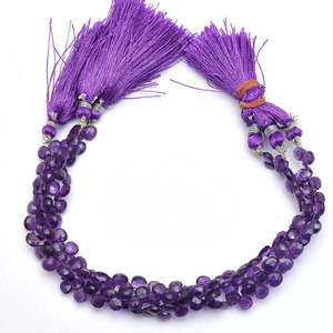 Cuentas facetadas de amatista AAA de 5 mm en forma de corazón, amatista natural de color púrpura intenso, piedras semipreciosas sueltas para la fabricación de joyería. - Product Image 4