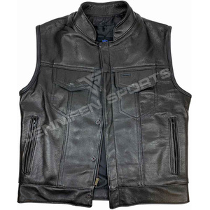 เสื้อกั๊กมอเตอร์ไซค์หนังแท้คุณภาพดี เสื้อกั๊กหนังขายส่งราคาถูก - Product Image 2
