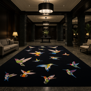Alfombras de Diseño de Aves de Primera Calidad, Multicolores, Hechas a Mano con Lana de Nueva Zelanda, Alfombras Grandes para Sala de Estar, Alfombras para Cuarto de Niños - Product Image 6