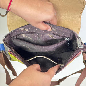 Vente en gros, top ventes, sac à bandoulière en cuir recyclé, sac à bandoulière avec boucle, sac à bandoulière en cuir coloré pour femmes - Product Image 6