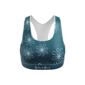 Sujetador deportivo con espalda cruzada y estampado floral para mujer de talla grande, soporte medio, para yoga y ropa deportiva, transpirable, de elastano y poliéster, top sin costuras - Product Image 2
