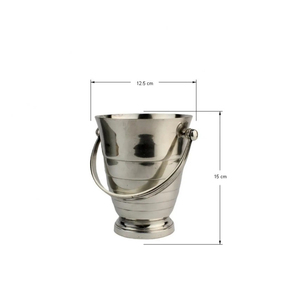Luxury Silver Color <b>Ice</b> Bucket Stainless Steel Metal <b>Coolers</b> Retro Sustainable Party Hammered Texture Bucket Bar Accessories - Product Image 5