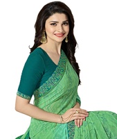 Nouvelle arrivée indienne et pakistanaise, sari en fausse fourrure uni avec bordure en dentelle, bande verte bandhani, design ethnique moderne, haute qualité, vêtement de fête