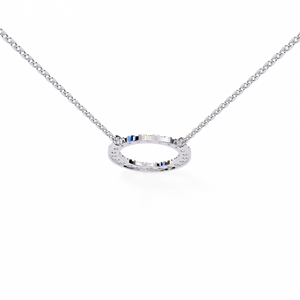 TP bán quỹ đạo kim cương mặt dây chuyền vòng cắt moissanite Kim Cương Vòng cổ với 14k vàng trắng thiết lập đám cưới gốc 18K - Product Image 5