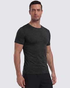 Men's Slim Fit Black Short Sleeve T-Shirt Quick Dry Sporty O-Neck Knitted Cotton Acid Wash with Pattern Stretch 220g - Product Image 6