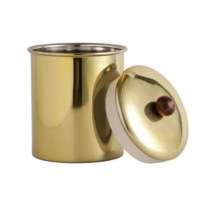 Curio Craft Metal Cylinder Food <b>Storage</b> <b>Containers</b> Lids Airtight Freshness Preservation <b>Stackable</b> Vintage Design Handcrafted - Product Image 2