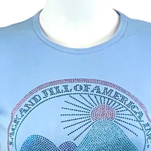 เสื้อยืดคอกลมสีฟ้าอ่อนสำหรับผู้หญิง ลายกราฟิก Family Heritage 1938 แขนสั้น สไตล์ลำลอง ผ้าฝ้าย วินเทจ - Product Image 2
