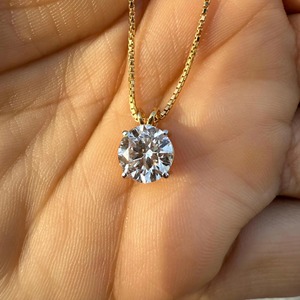 Colgante Solitario de Diamante Cultivado en Laboratorio de 2.5 CT, Cadena de Oro de 14K, Anillo con Certificado IGI, Corte Excelente y Brillante, Lujoso para Mujer - Product Image 6