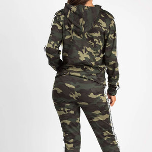 Survêtement à capuche pour femme en velours 100 % coton, coupe classique, avec logo personnalisé, séchage rapide, imprimé animal, deux pièces, pour le sport et le jogging - Product Image 6