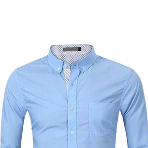 Chemise habillée en popeline pour homme, manches longues, boutonnée, décontractée, col classique, avec poche poitrine - Product Image 4