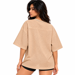 <b>Y2K</b> Camo Mesh Jersey Oversized Short Sleeve Rhinestone V Neck Streetwear Custom Women's Sportswear Manufacturer - Product Image 2