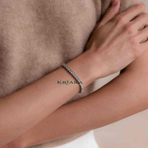 Bracelet Tennis en Argent S925 Plaqué Or 18K avec Moissanite Ronde Taille Brillant Sertie en Canal, Bijou Classique Unisexe - Product Image 3
