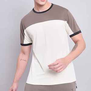 Factory Price Custom Logo Color Block Men <b>Tshirt</b> Latest Design Fashionable Durable Men's Regular Fit Tee Shirt - Product Image 3