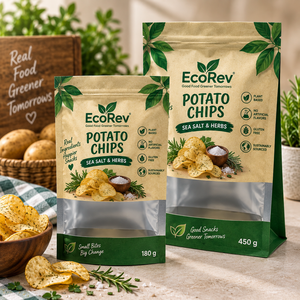 Sachet Doypack à fond plat avec fenêtre transparente et bec verseur, qualité alimentaire, pour l'emballage de chips, frites, café et autres aliments - Product Image 6