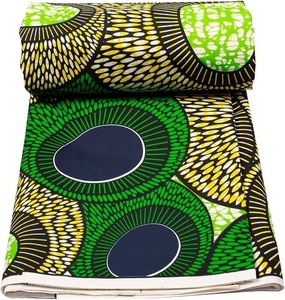 Tissu africain imprimé Ankara en wax, respirant, tissé, poids moyen, style uni, pour confection de vêtements traditionnels et robes - Product Image 1